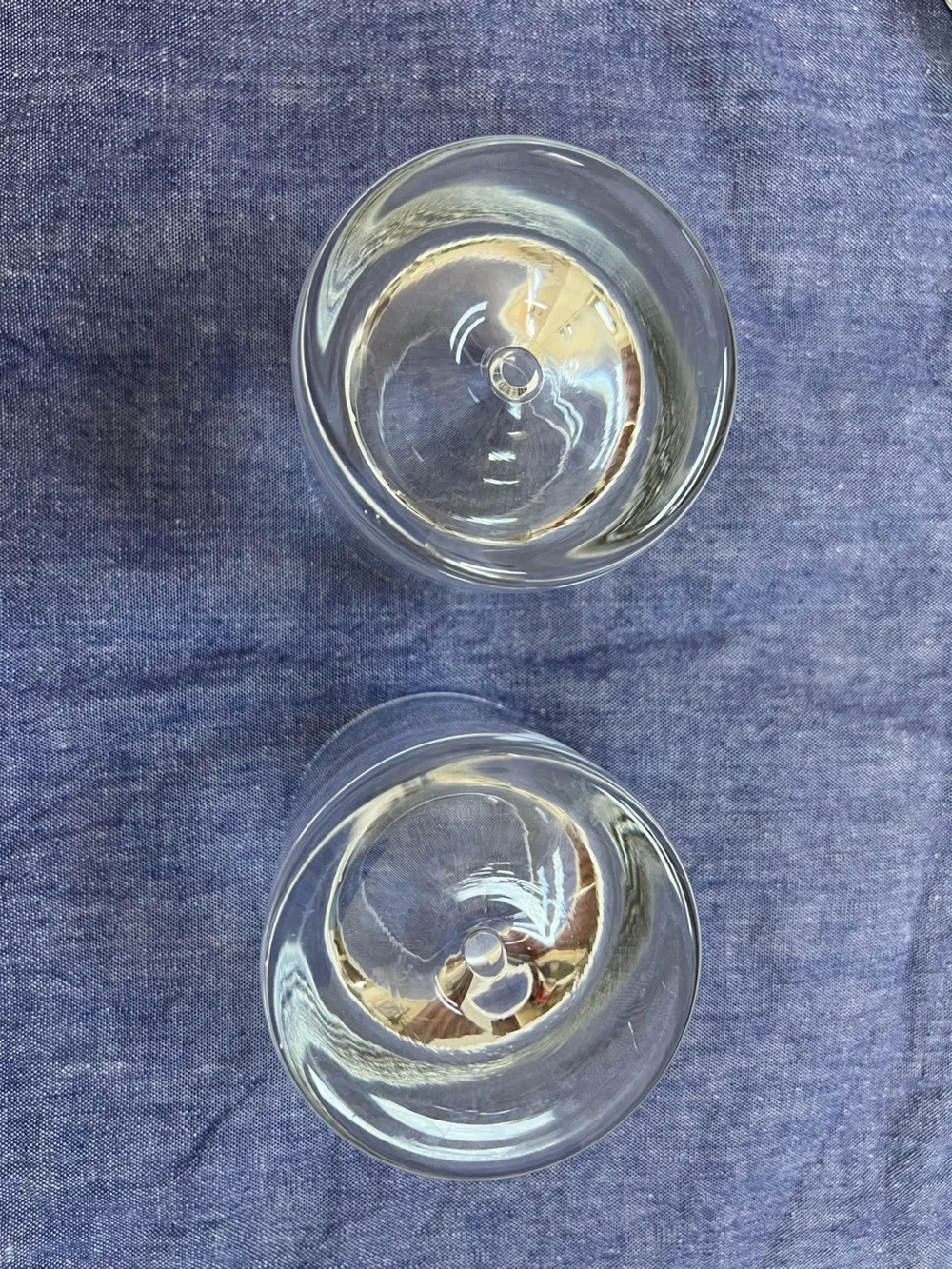 2 Krosno Old Fashioned Heavy Bottom Air Bubble Glasses Lowball Whiskey Glass